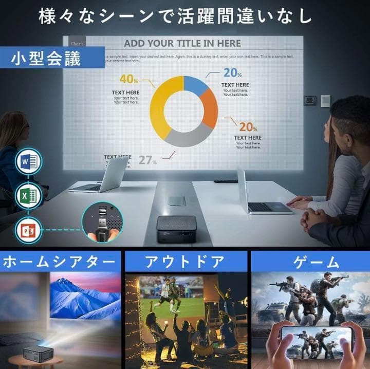 WiFi接続でスマホやタブレットのミラーリングも簡単楽々❤5Gプロジェクター