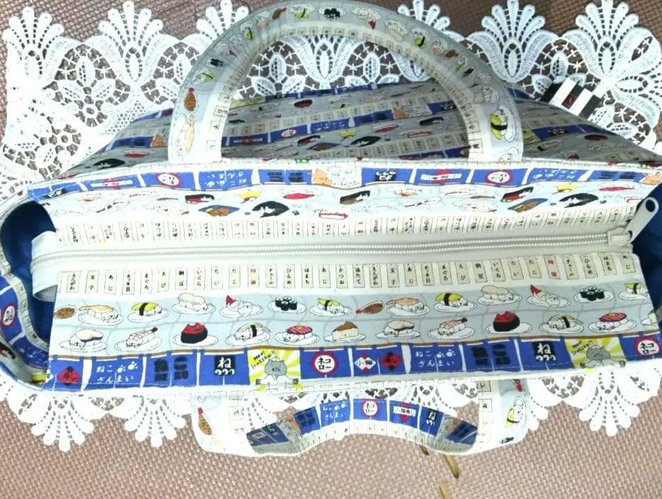 チャッピーA4対応猫柄トートバッグ持手付き20cmFポーチコットンこばやし