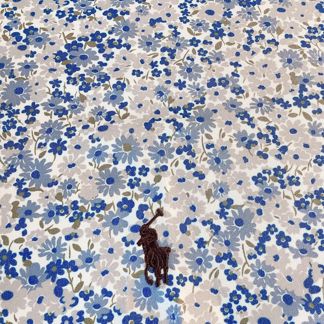 新品★ポロラルフローレン★フラワープリント晴雨兼用2段折りたたみ日傘★ブルー系傘