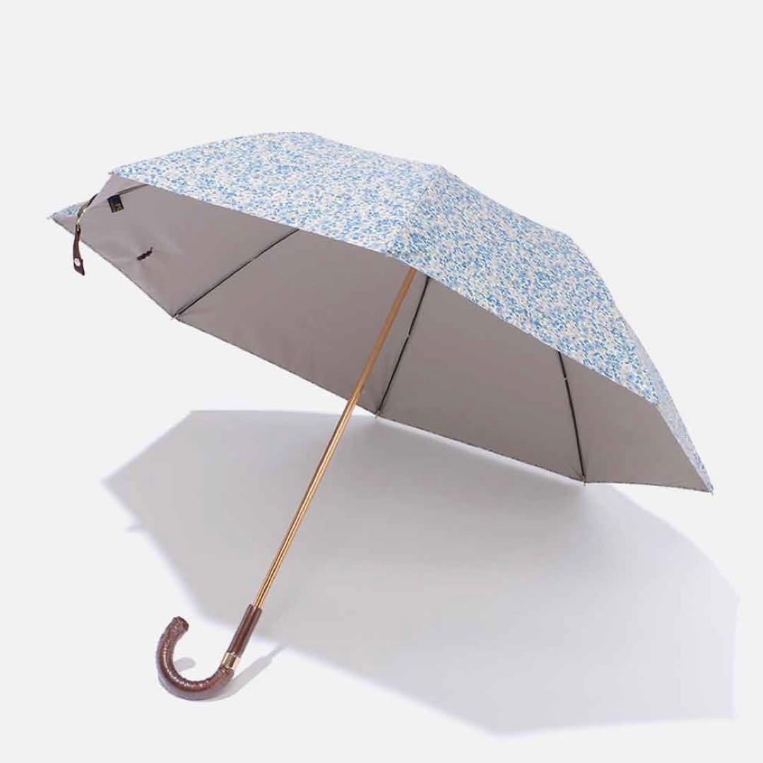 新品★ポロラルフローレン★フラワープリント晴雨兼用2段折りたたみ日傘★ブルー系傘