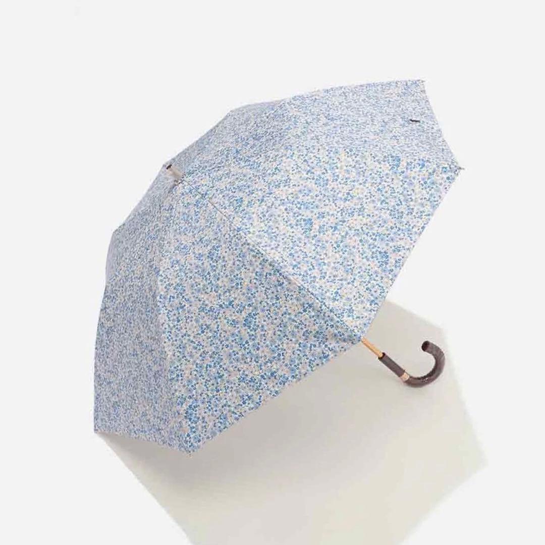 新品★ポロラルフローレン★フラワープリント晴雨兼用2段折りたたみ日傘★ブルー系傘