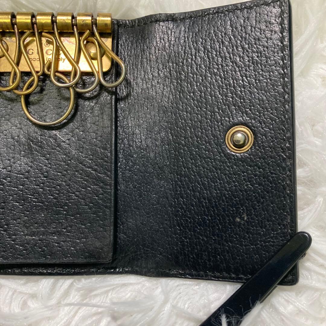 GUCCI グッチ アニマリエ BEE 6連 レザー キーケース ブラック