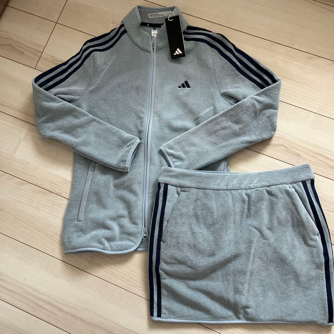 新品　アディダス　ゴルフ　スリーストライプス　フリース　セットアップ　XL