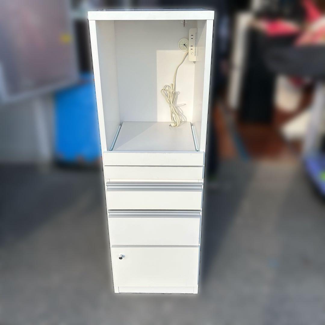 【送料込み】40FB クオーネ ホワイト 食器棚 収納 キッチンボード レンジ台