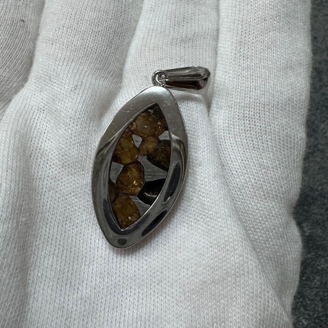 パラサイト　隕石　カンラン石　ペンダント　シルバー　silver925