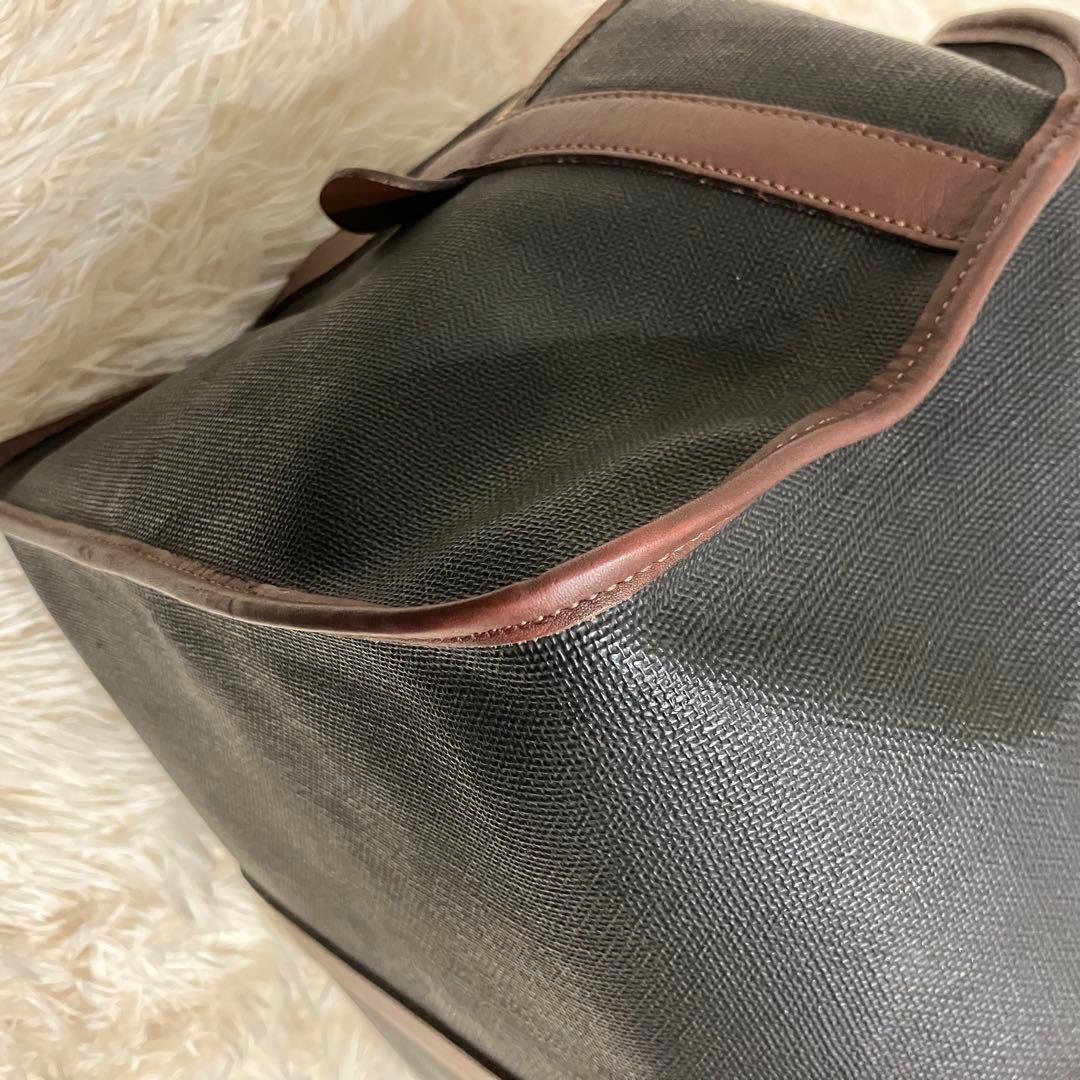 ダンヒル　ボストンバッグ　南京錠　鍵付き　PVC　レザー　ゴールド金具　チェック