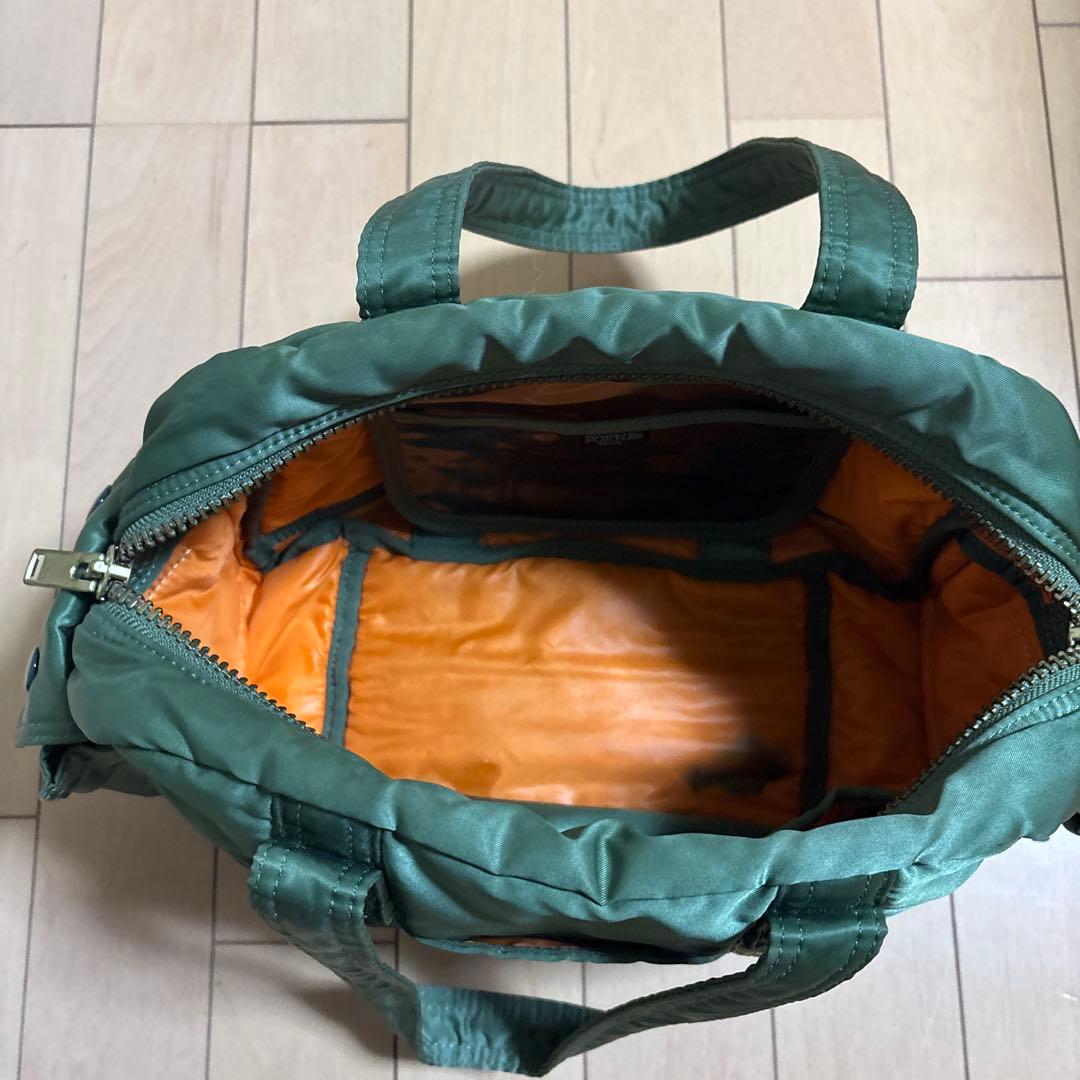 ポーターカーキ色ミドルボストンバッグ