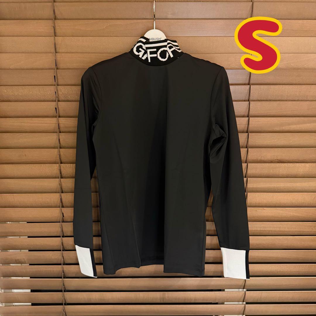【S】G/FORE ジーフォア ゴルフ カットソー モックネック長袖Tシャツ 黒