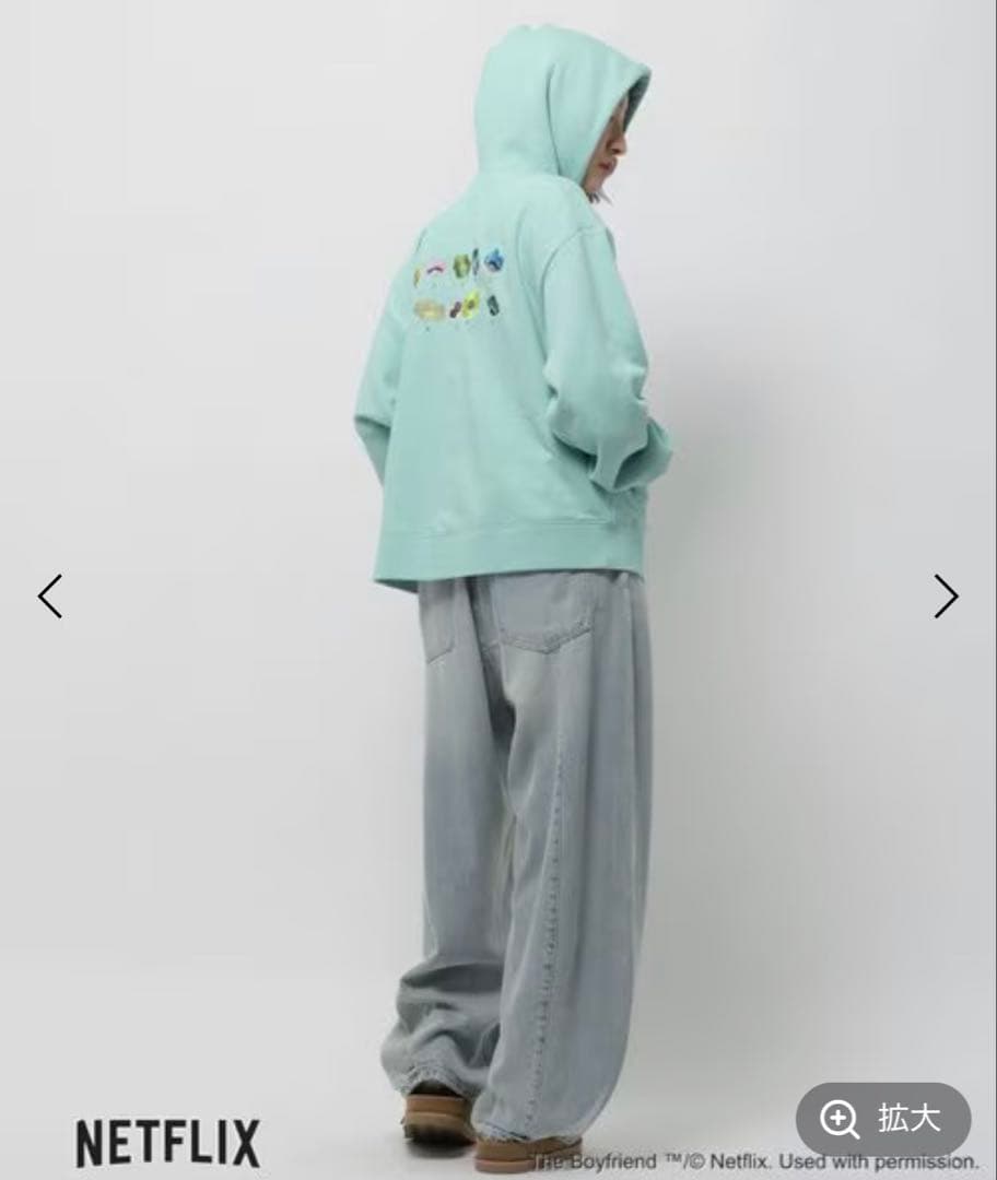 L ボーイフレンド ニコアンド コラボ フラワープルオーバーフーディー パーカー