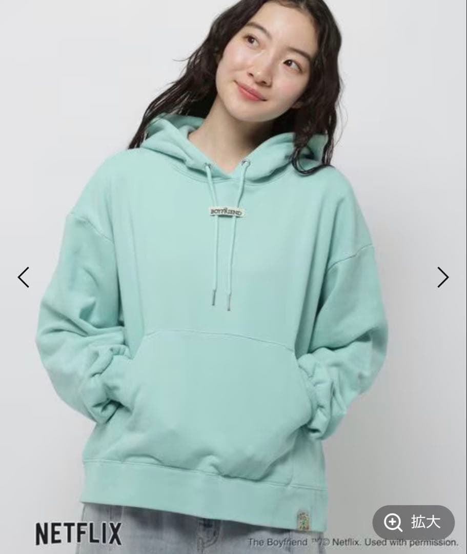 L ボーイフレンド ニコアンド コラボ フラワープルオーバーフーディー パーカー