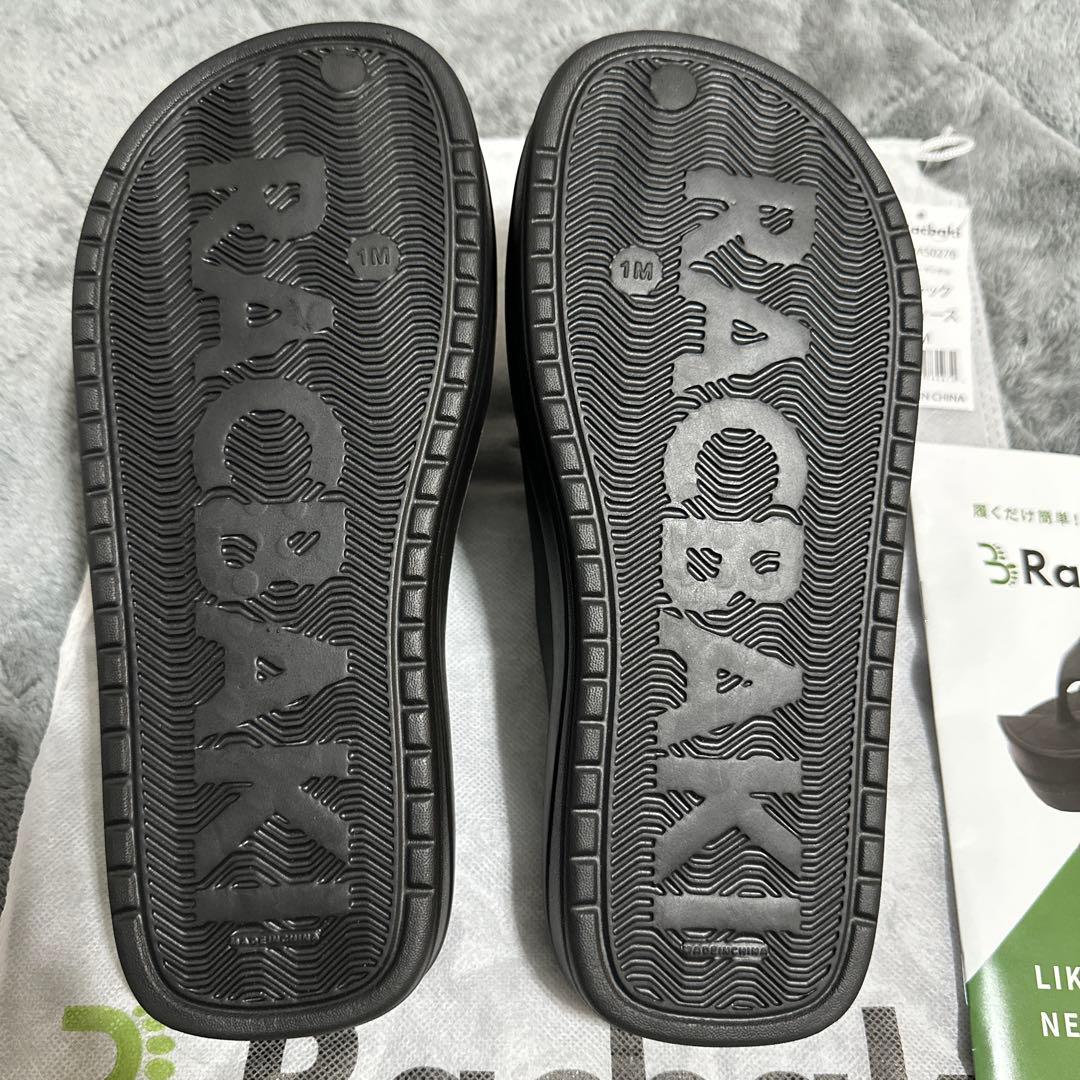 Racbaki ブラック サンダル Mサイズ 収納袋付き ラクバキ