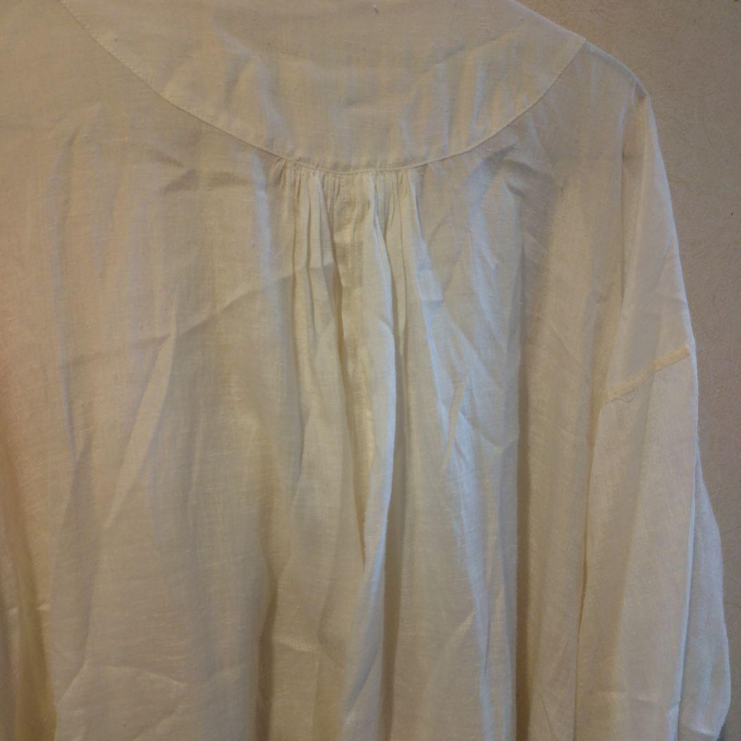 45rpm　タッサーカディのフリルブラウス　SIZE3　コットンシルク　シャツ