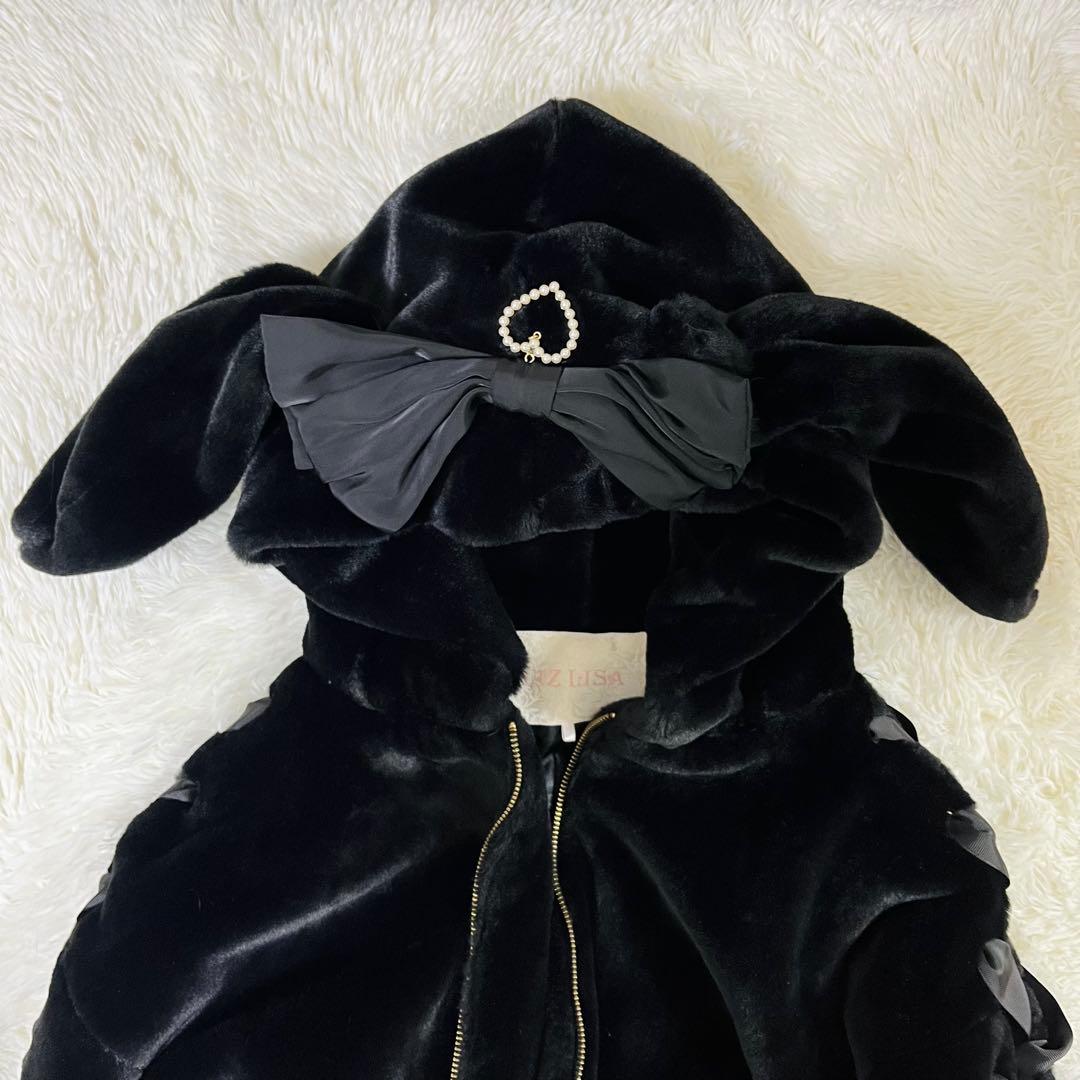 美品 LIZ LISA リズリサ うさ耳 レースアップスリーブ ファーブルゾン