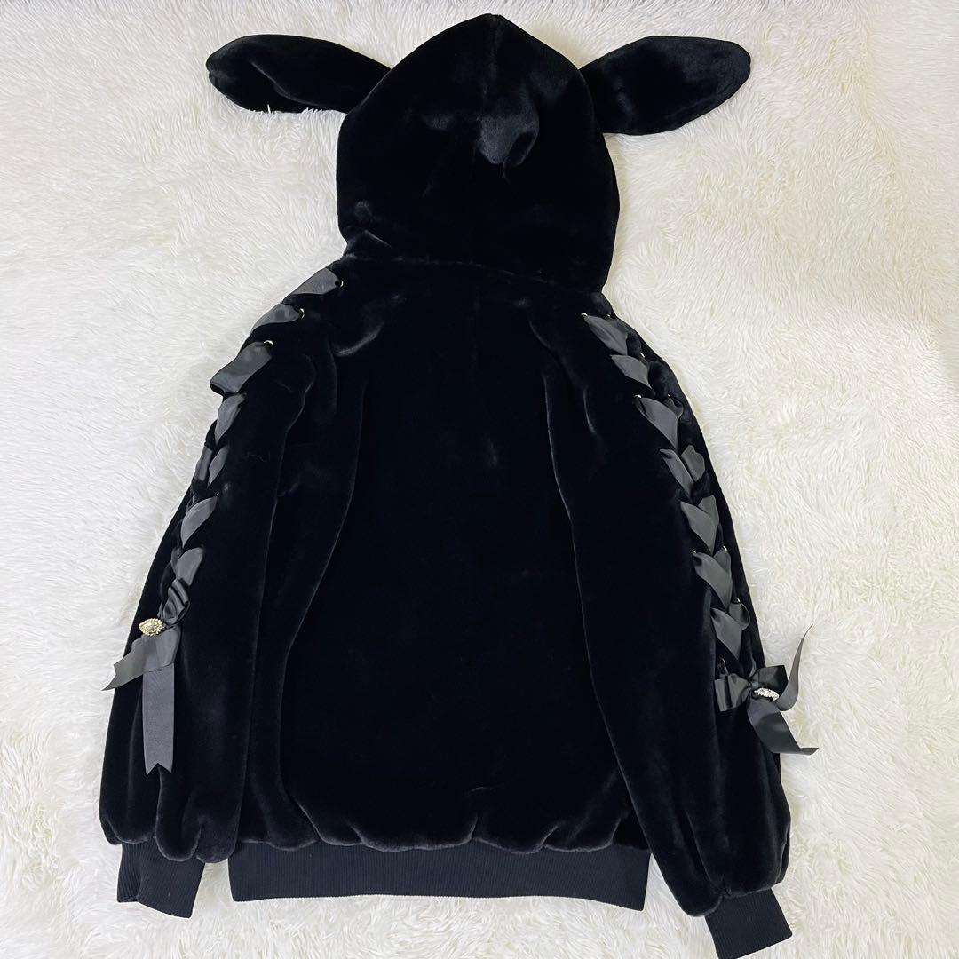 美品 LIZ LISA リズリサ うさ耳 レースアップスリーブ ファーブルゾン