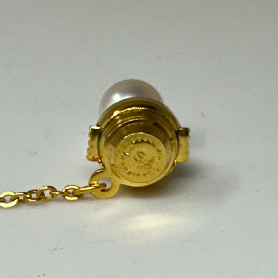 K18/K14WG刻印 本アコヤ真珠 タイピン2点　8.2g 東キ7-ア㉝