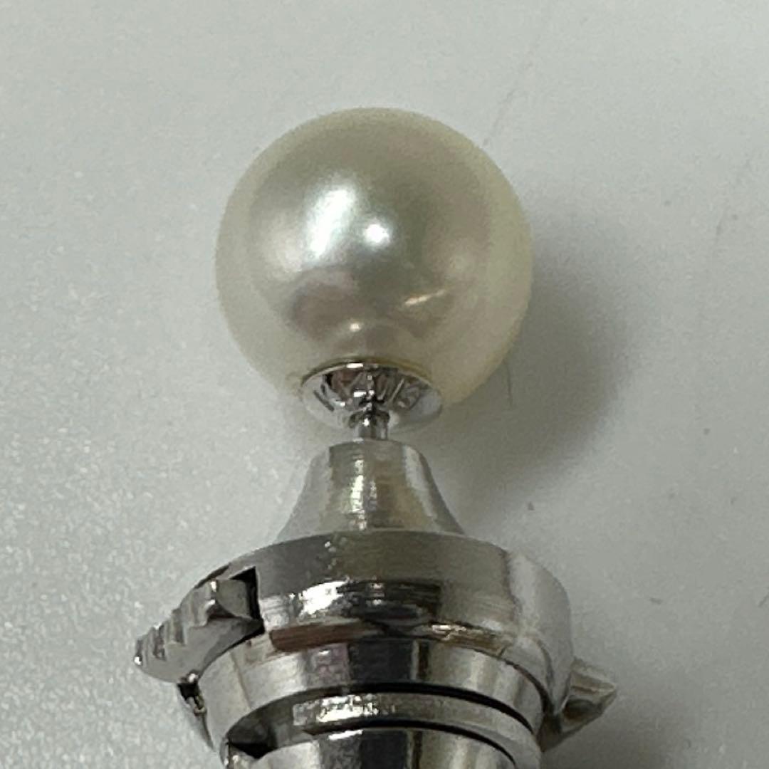 K18/K14WG刻印 本アコヤ真珠 タイピン2点　8.2g 東キ7-ア㉝