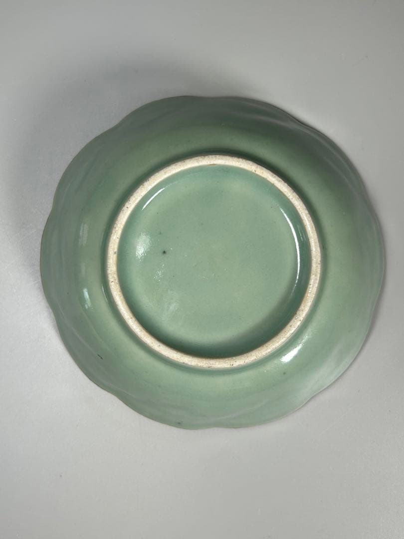 古伊万里　江戸青磁　柿右衛門手　青磁五弁花梅文様膾皿　五点　なます皿　菊　岩赤絵