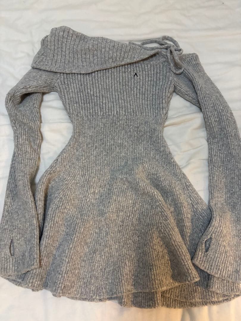 スカート andmary Wendy flare mini dress gray