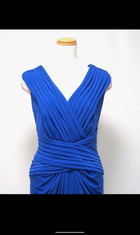 美品 Tadashi Shoji 11号　ワンピース　青　タダシショージ