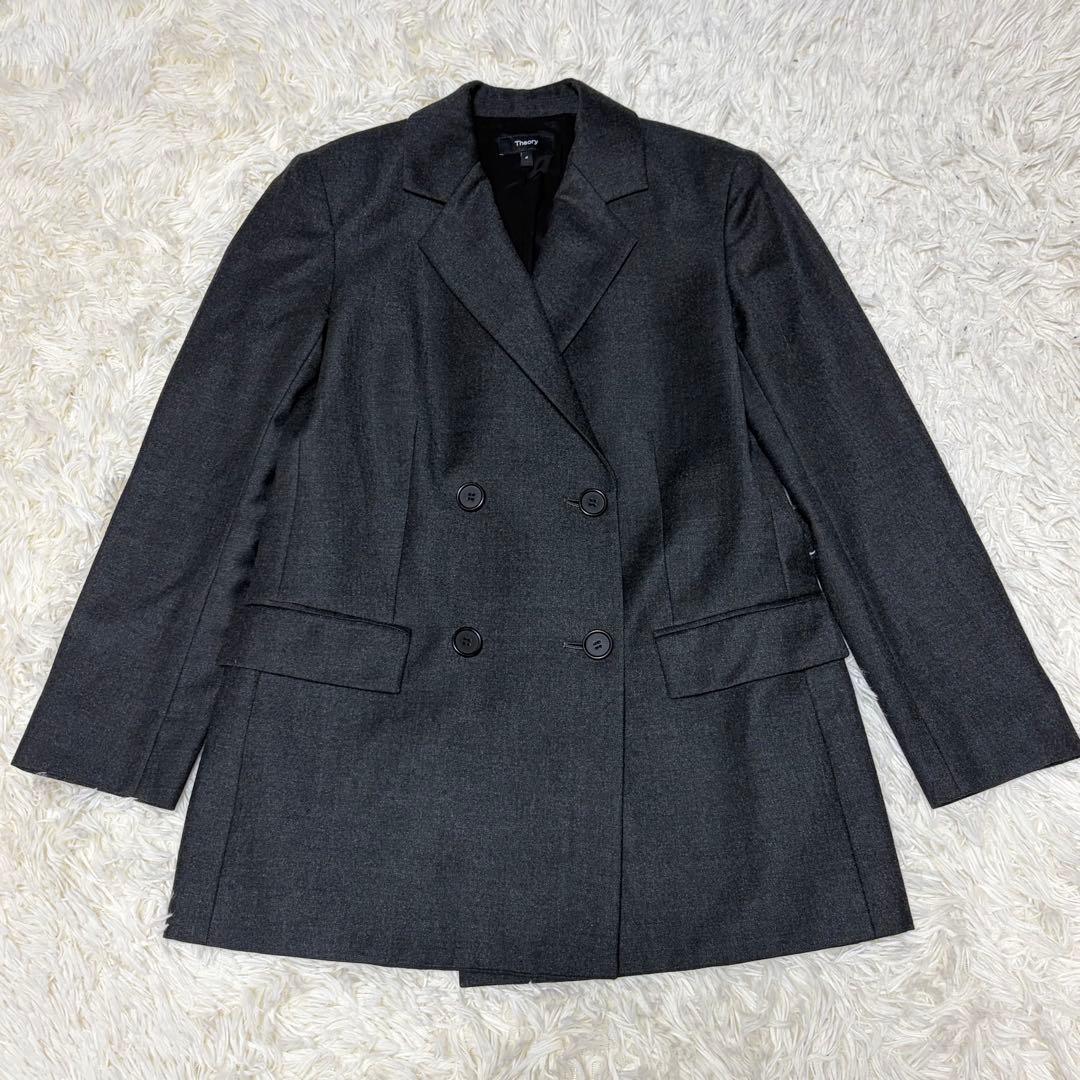 極美品 23年 Theory セオリー Sleek Flannel DB JKT