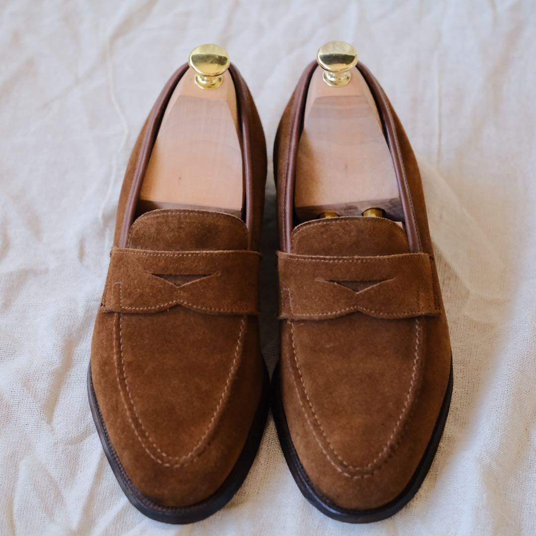 Crockett & Jonesスエードローファー SYDNEY茶5E