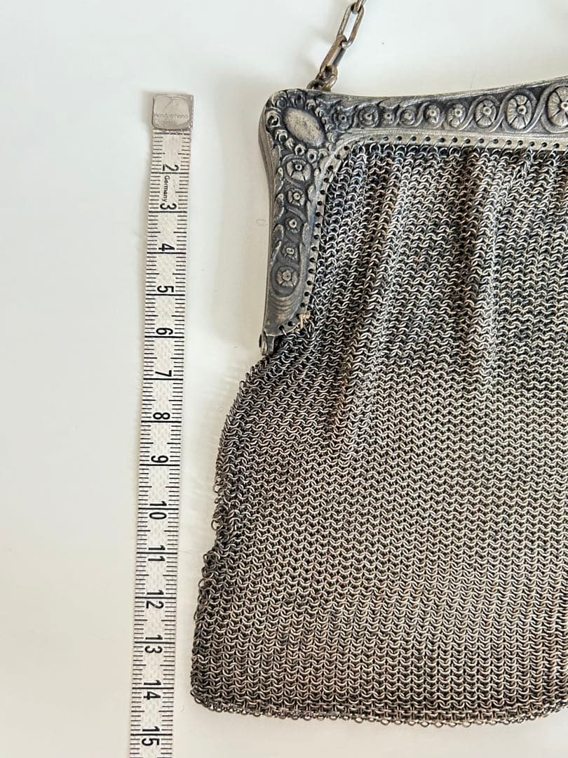 フランス購入　アンティーク　シルバー　メッシュバッグ