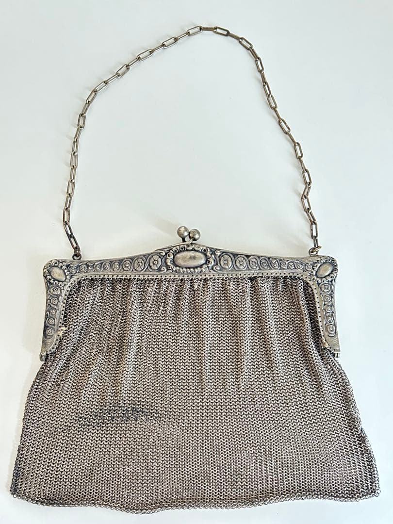 フランス購入　アンティーク　シルバー　メッシュバッグ