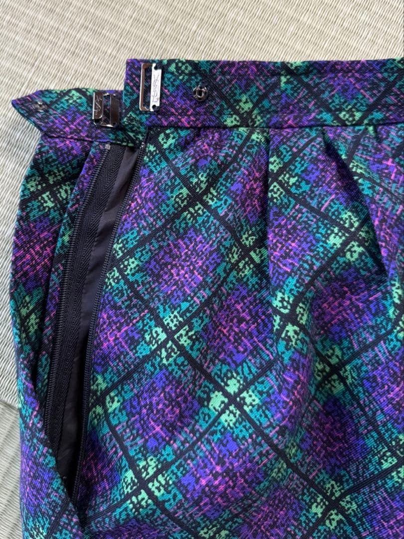 合馬公式アカウント1イヴ・サンローラン　ヴィンテージチェックワンピース M