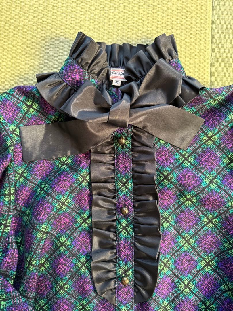 合馬公式アカウント1イヴ・サンローラン　ヴィンテージチェックワンピース M