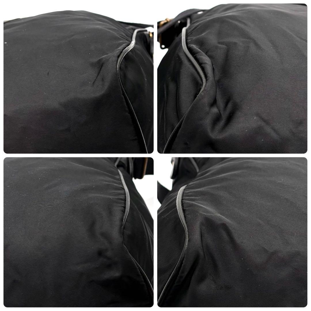 イルビゾンテ 2way ボストンバッグ 大容量 ナイロン レザー 南京錠付き 黒