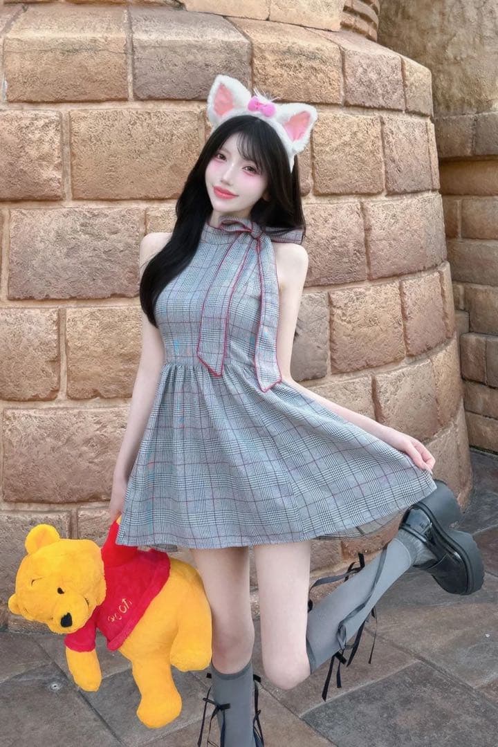 新品未使用品 BELEAR MIMI グレンチェックフレアミニ ワンピース