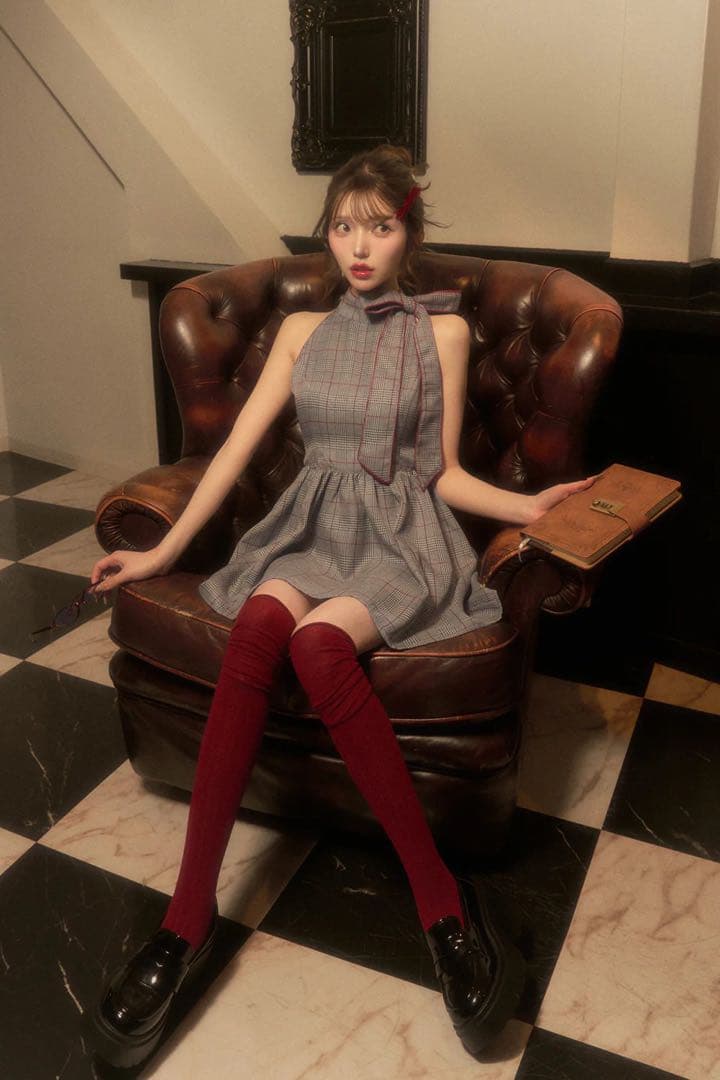 新品未使用品 BELEAR MIMI グレンチェックフレアミニ ワンピース