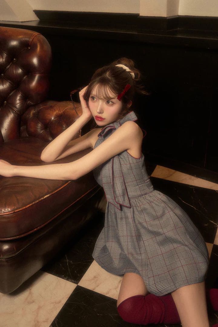 新品未使用品 BELEAR MIMI グレンチェックフレアミニ ワンピース