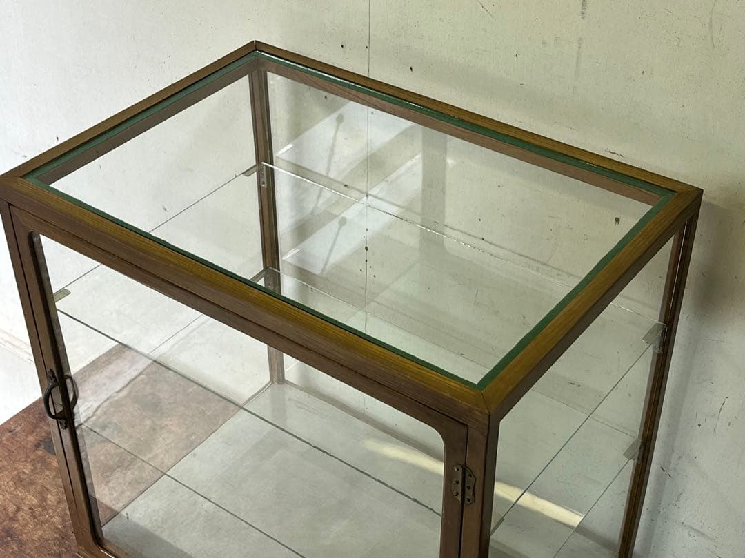 k*.様 レトロな木枠のガラスケース・パンケース・アンティークコレクションケース