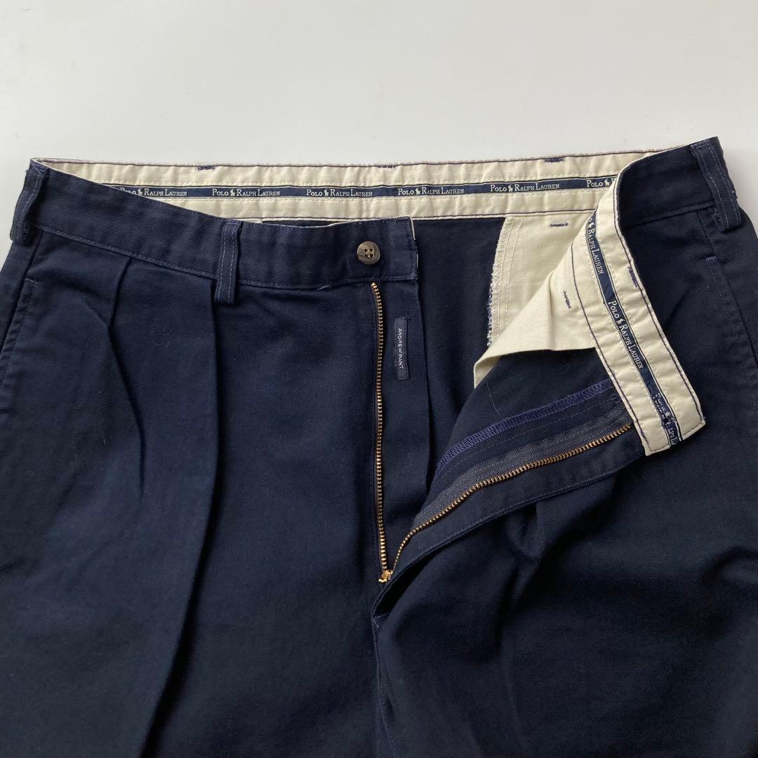 【USA製】ポロチノ アンドリューパンツ ラルフローレン ネイビー 36×30