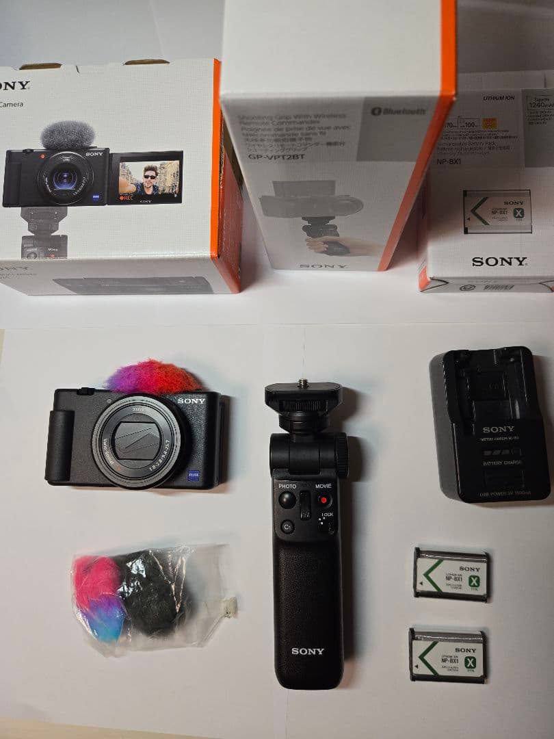 【美品】SONY ZV-1G シューティンググリップ 純正ピンクモフモフ