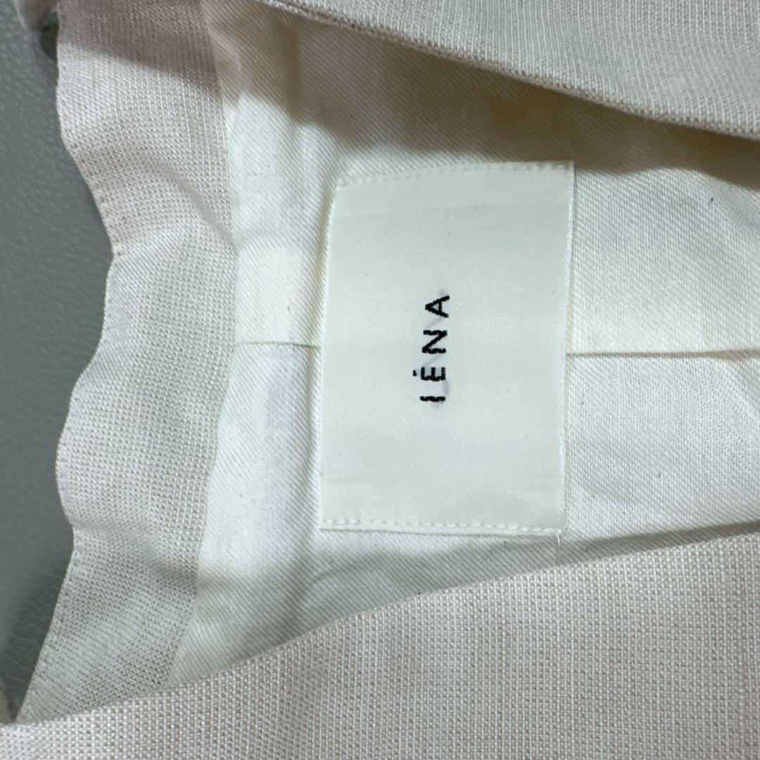 IENA ペプラムジレ 2025秋 リネン混ベージュ　Vネック