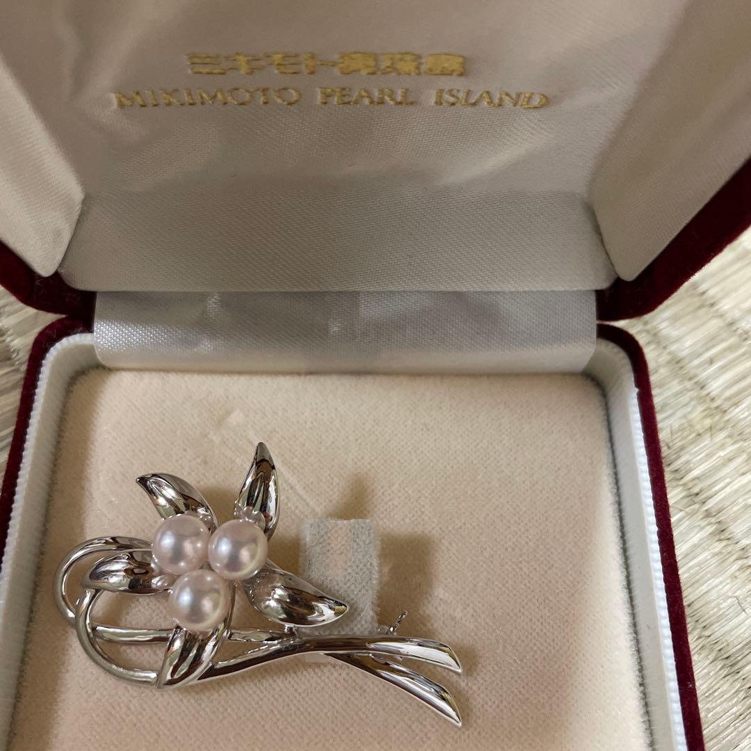 Mikimoto 真珠 花モチーフ ブローチ