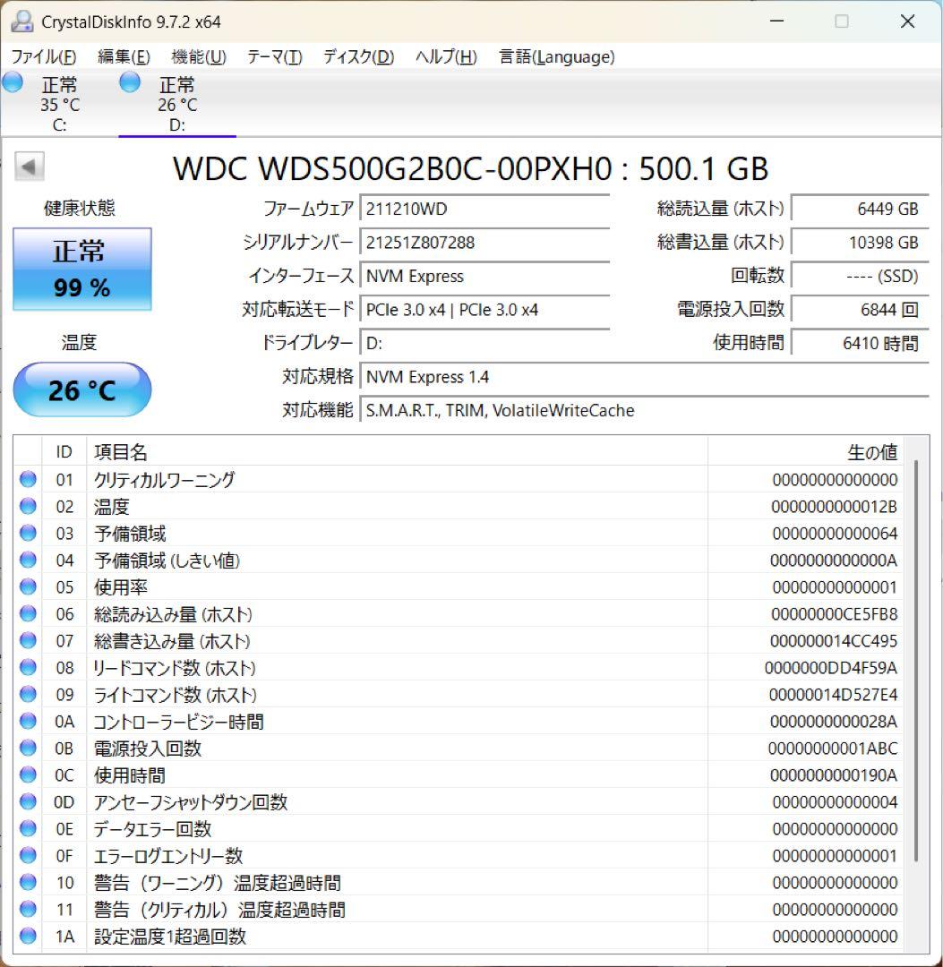 WD Blue SN550 NVMe SSD 500GB 2個セット