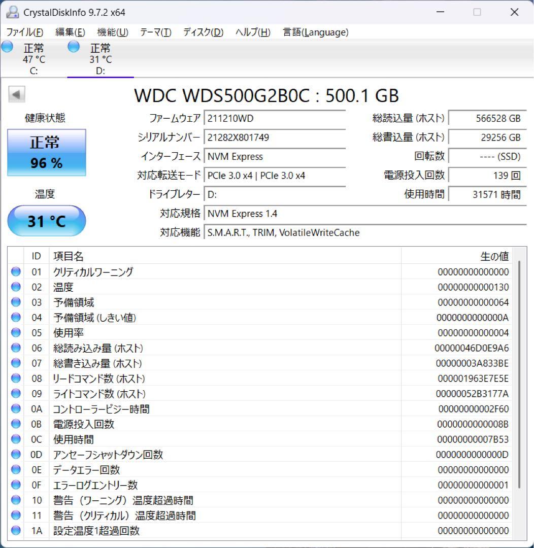 WD Blue SN550 NVMe SSD 500GB 2個セット