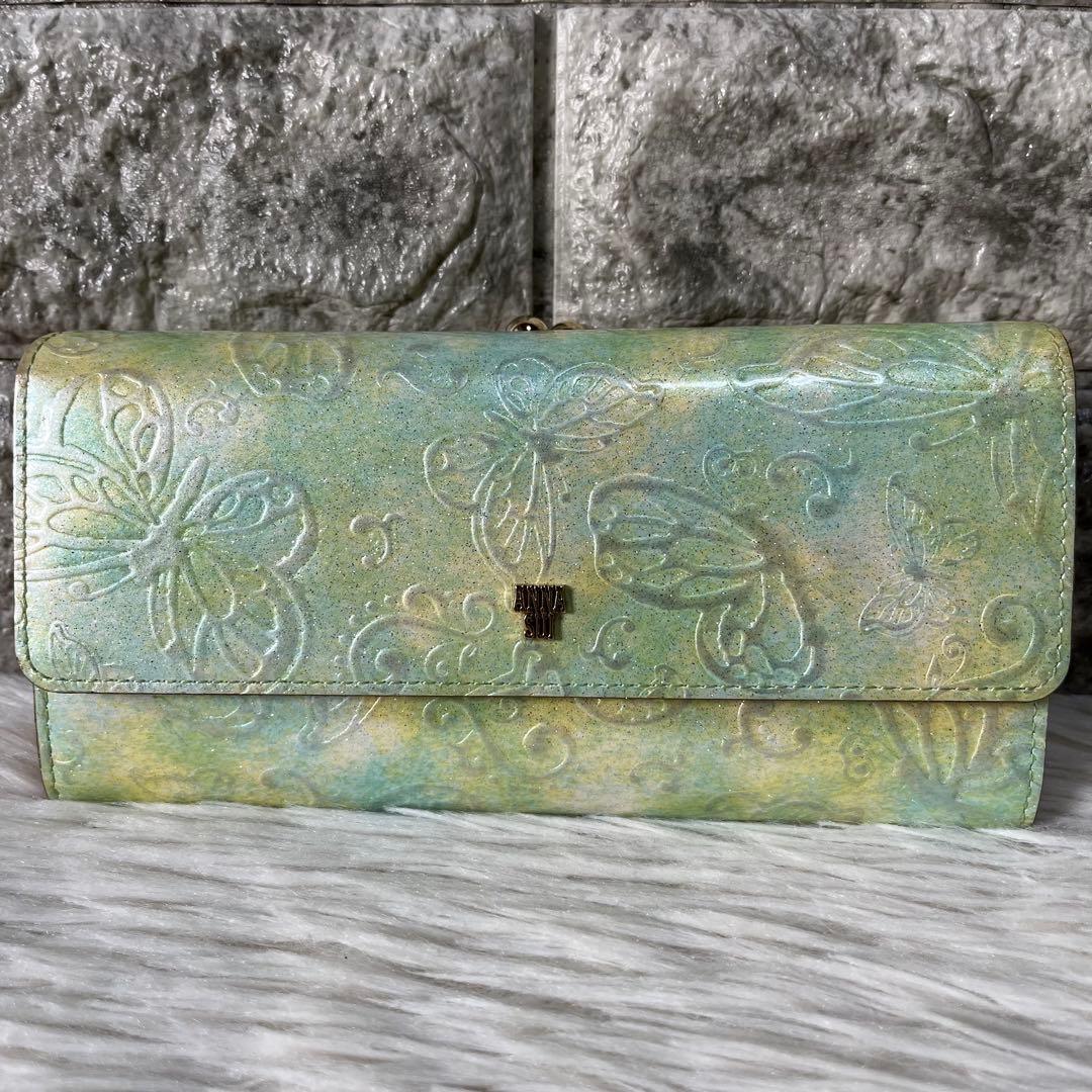 【極美品】アナスイ　パピヨン　バタフライモチーフ　がま口　長財布