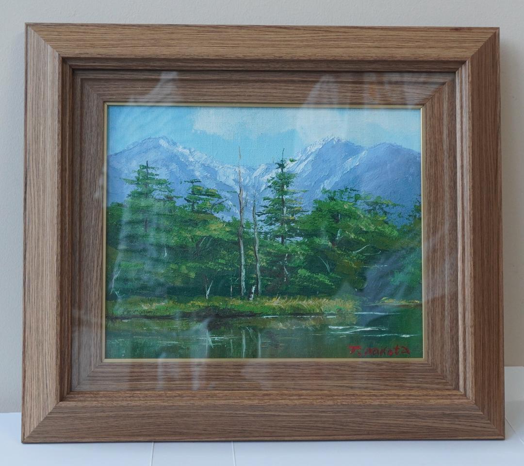 油絵 風景 F3号 仲田 嵩 絵画 静物画 額縁 ガラス付き【美品】