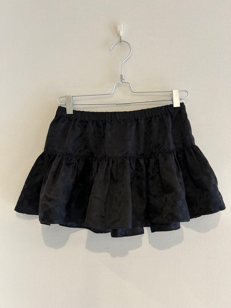hipi様　ROMANTIC HEARTS 黒 フレアミニスカート　クロムハーツ