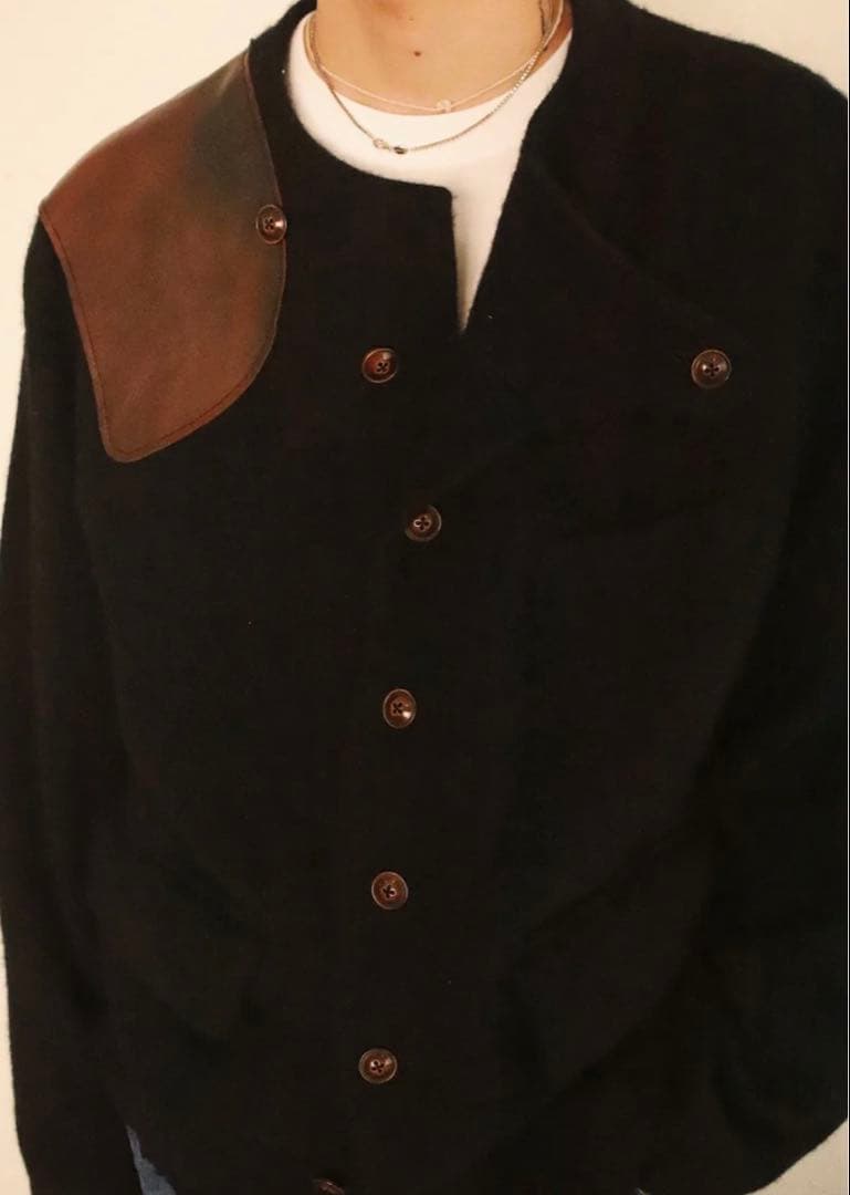 美品/25AW/KHOKI Asymmetric jacket Black