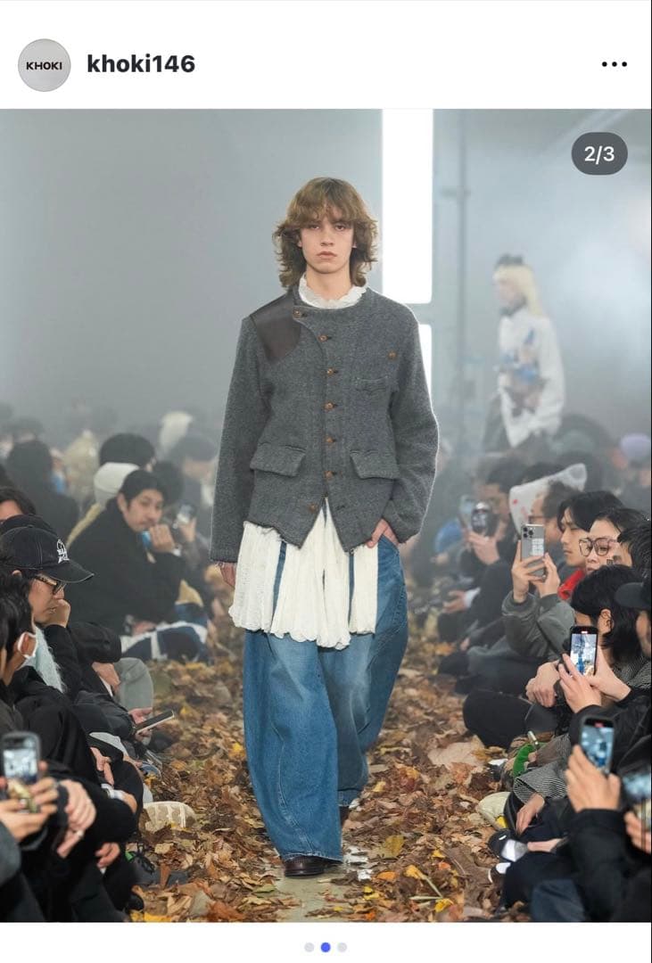 美品/25AW/KHOKI Asymmetric jacket Black