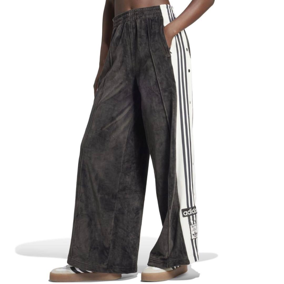 新品S⭐️adidasアディブレイク ベロア トラックパンツ ブラック 重盛さと美