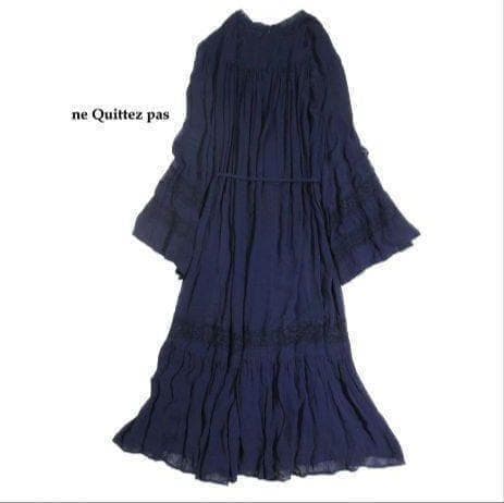 ヌキテパ 大人可愛い シアー レース ギャザー レーヨン ワンピース