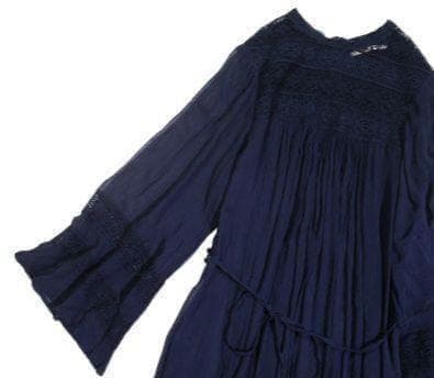 ヌキテパ 大人可愛い シアー レース ギャザー レーヨン ワンピース