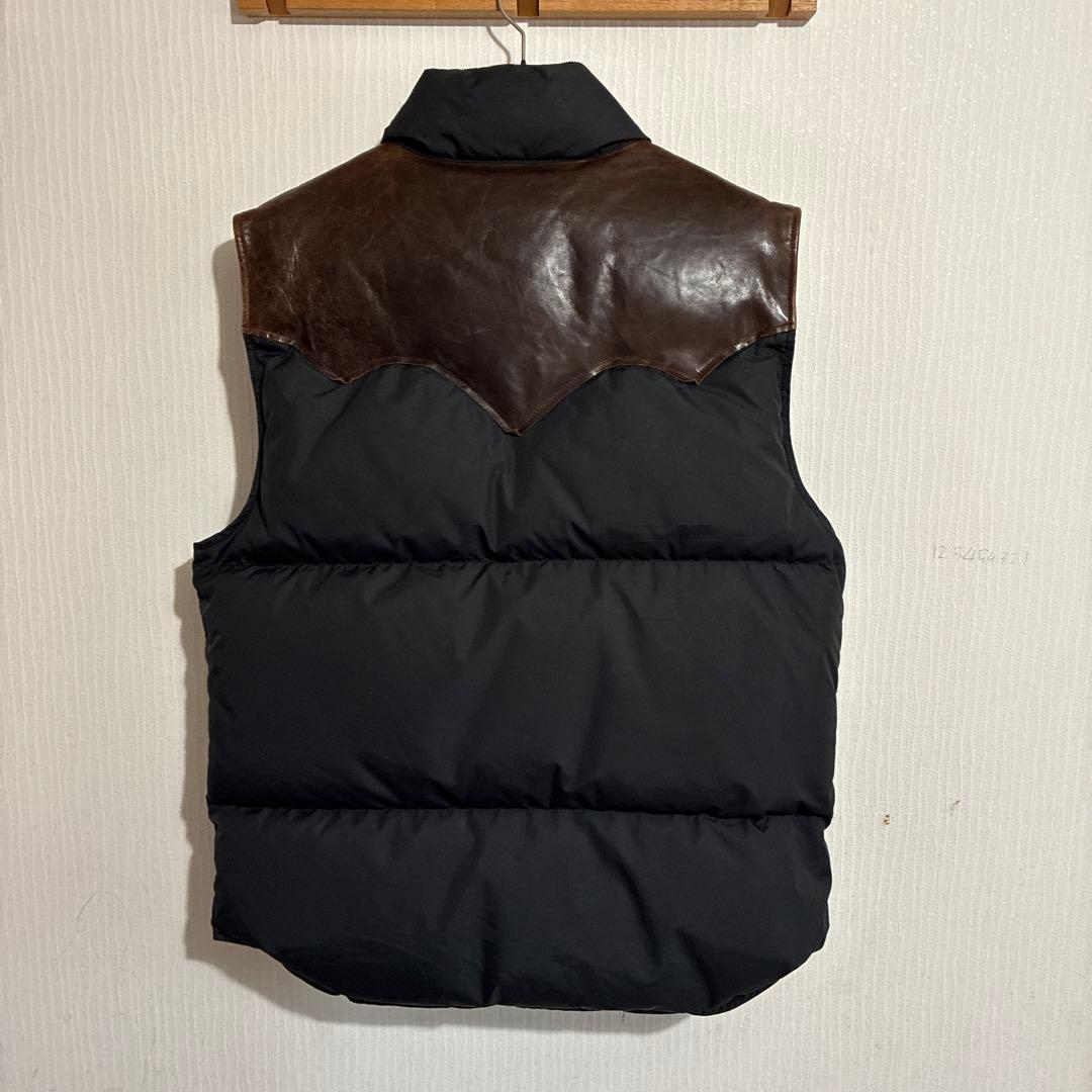 RRLダブルアールエル　レザー切り替えダウンベストs