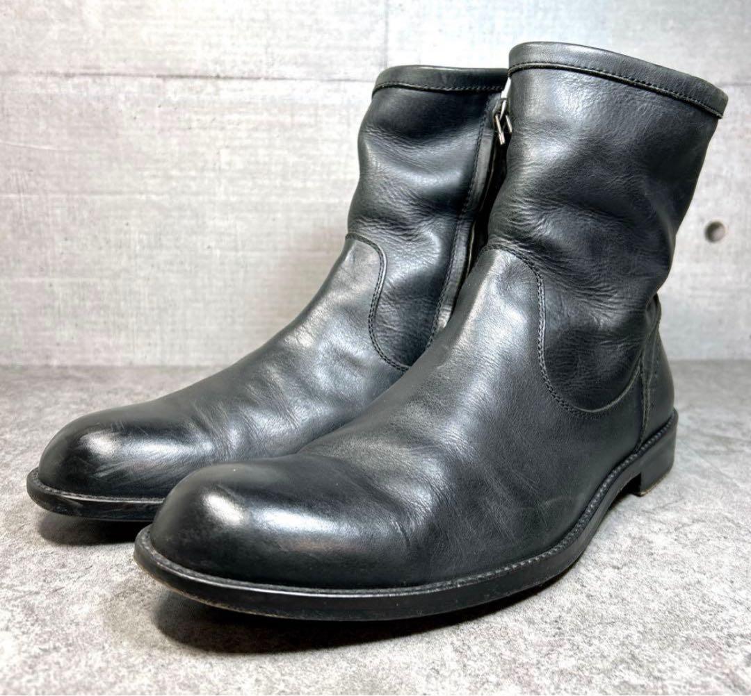 希少【Ringhio】ワークブーツ/Y2K/サイドジップ/メダリオン/42/本革